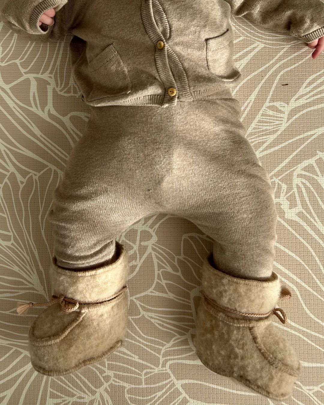 Chaussons bébé en laine - Beige (3-6 mois)