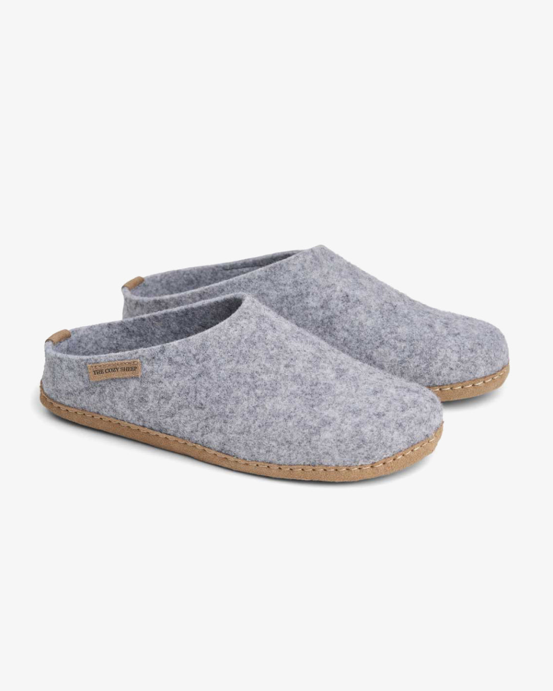 Pantoufle avec semelle en daim - Gris clair