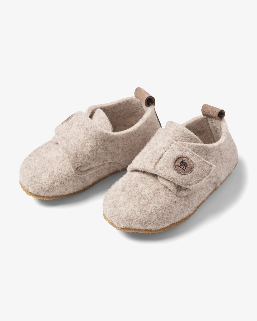 Pantoufles en feutre de laine pour enfants – Beige