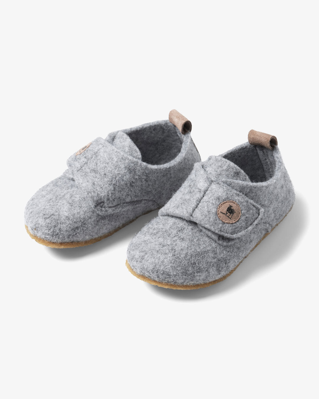 Wollen vilten pantoffels voor kinderen – Lichtgrijs