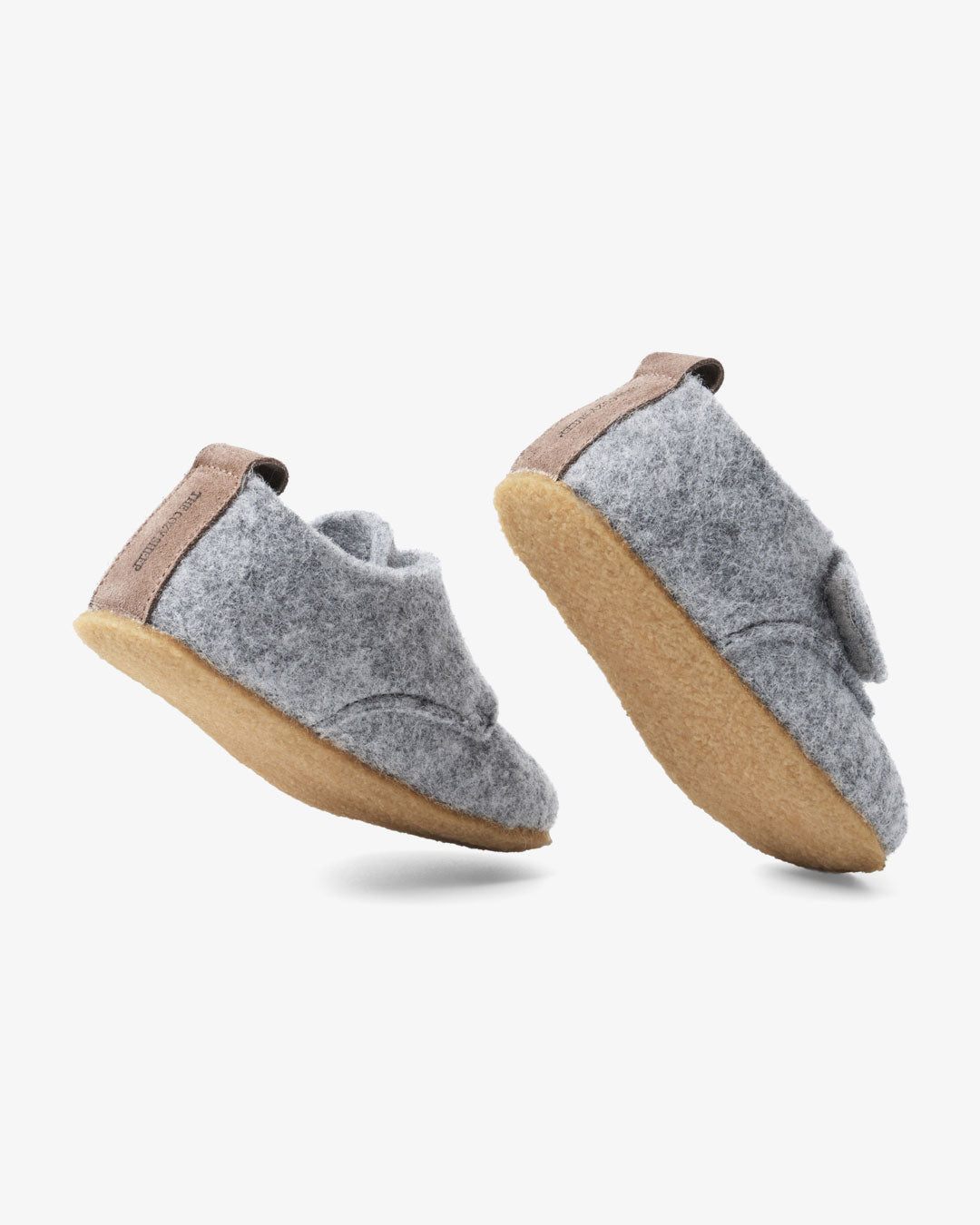 Wollen vilten pantoffels voor kinderen – Lichtgrijs