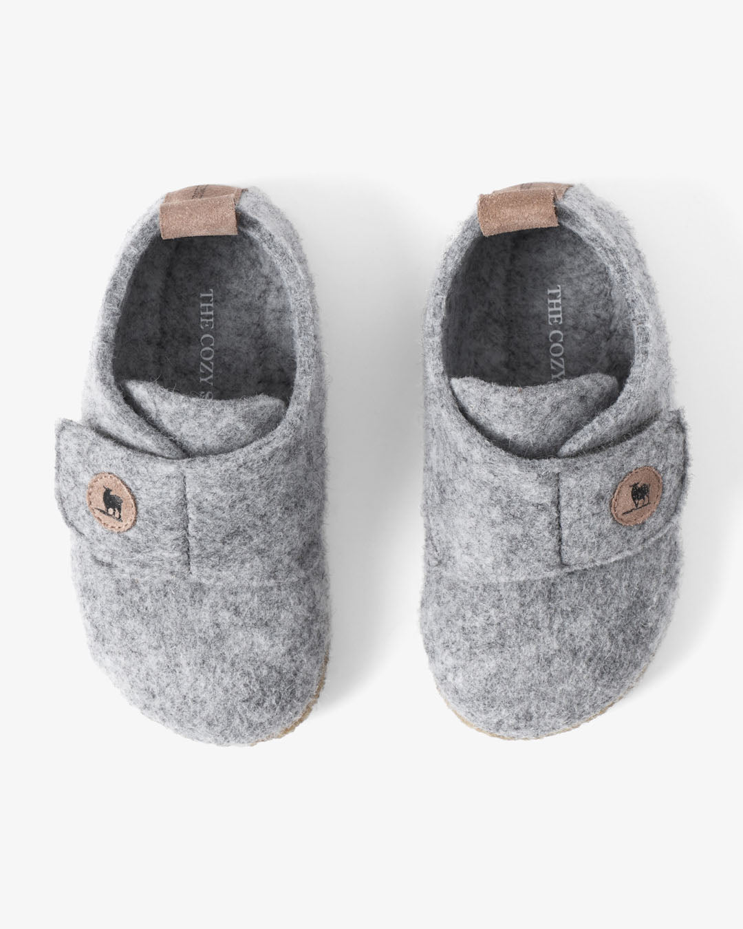 Wollen vilten pantoffels voor kinderen – Lichtgrijs