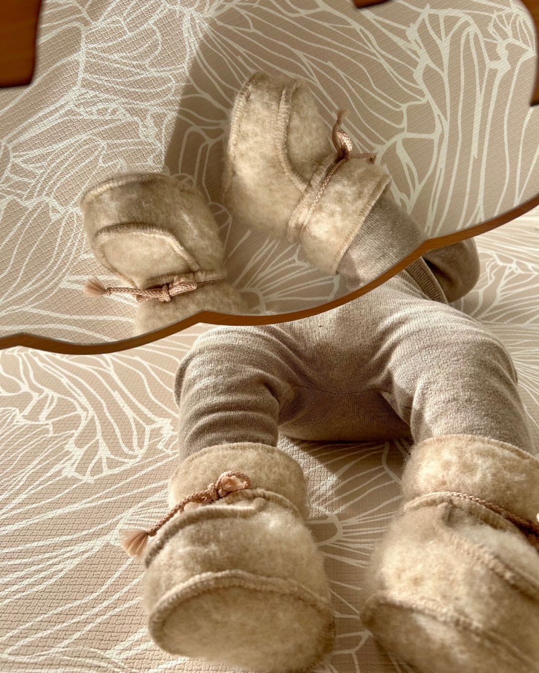 Chaussons bébé en laine - Beige (3-6 mois)