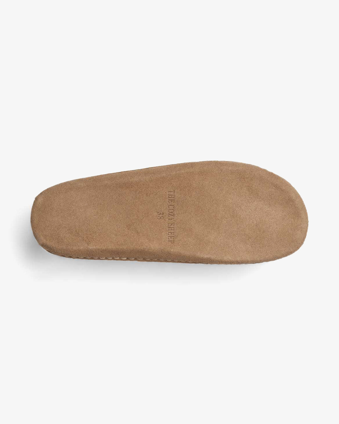Pantoffel met leren zool - Beige