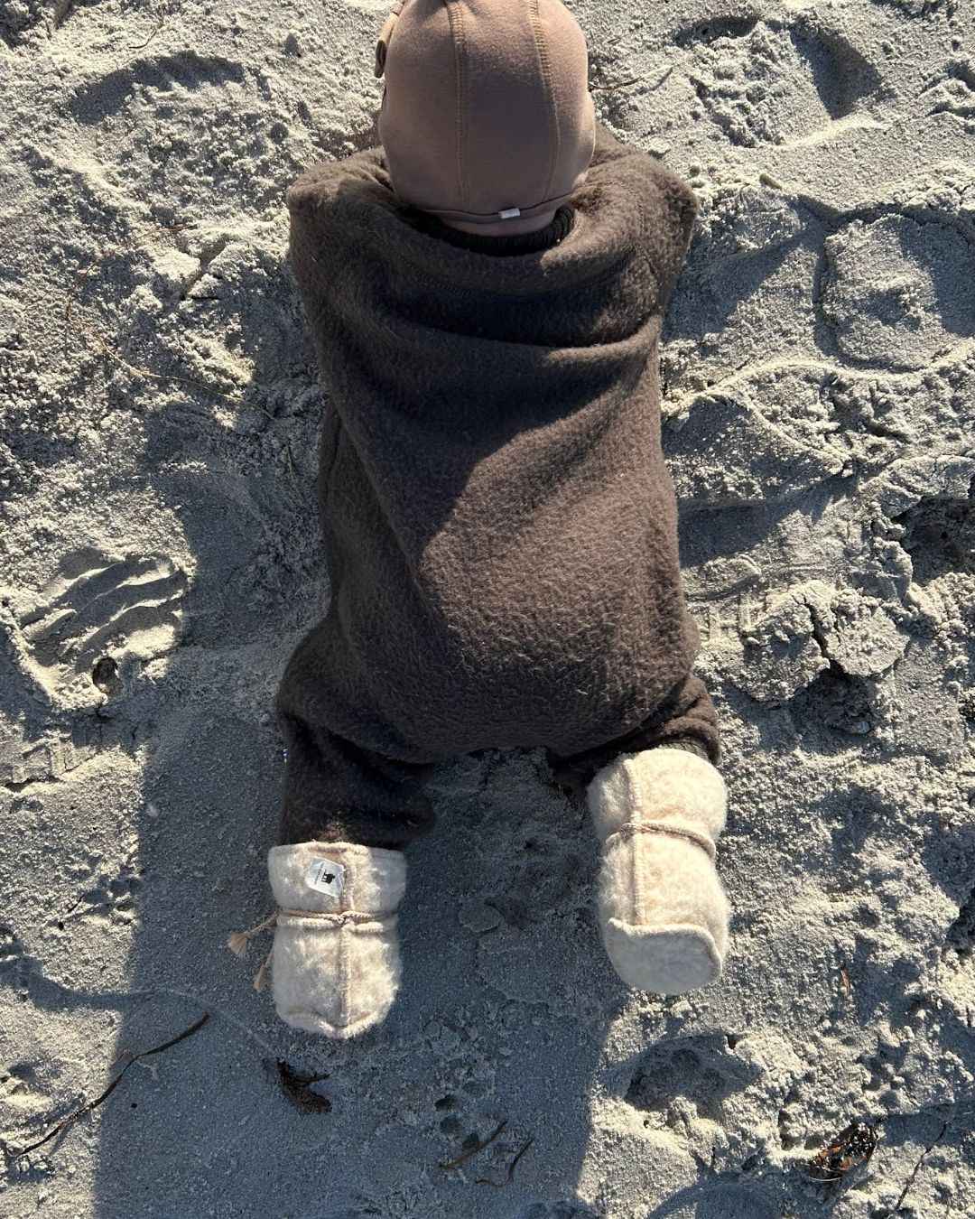 Chaussons bébé en laine - Beige (3-6 mois)