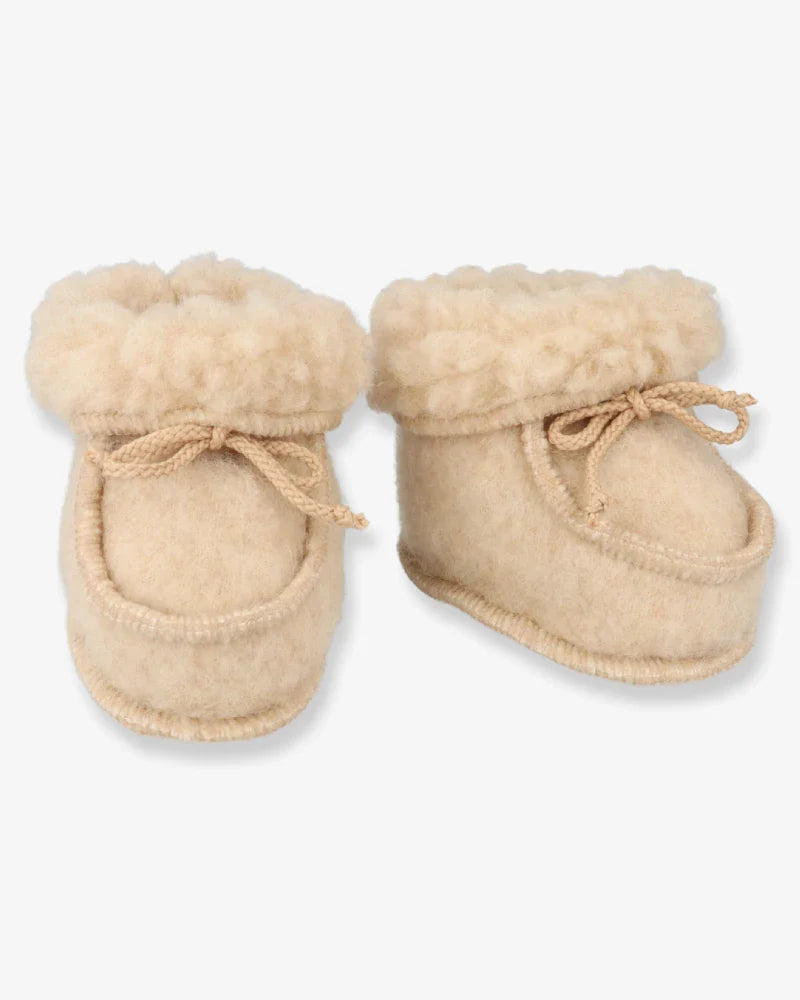Chaussons bébé en laine - Beige (3-6 mois)
