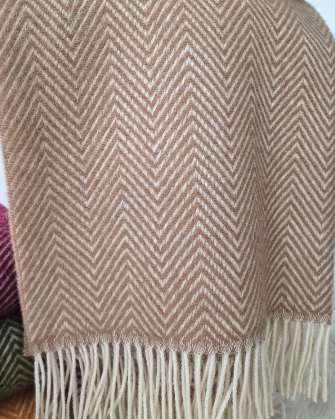 Plaid en laine 140 x 200 cm - Beige