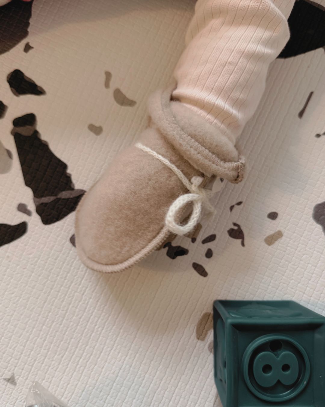 Moufles bébé en laine - Beige (0-3 mois)