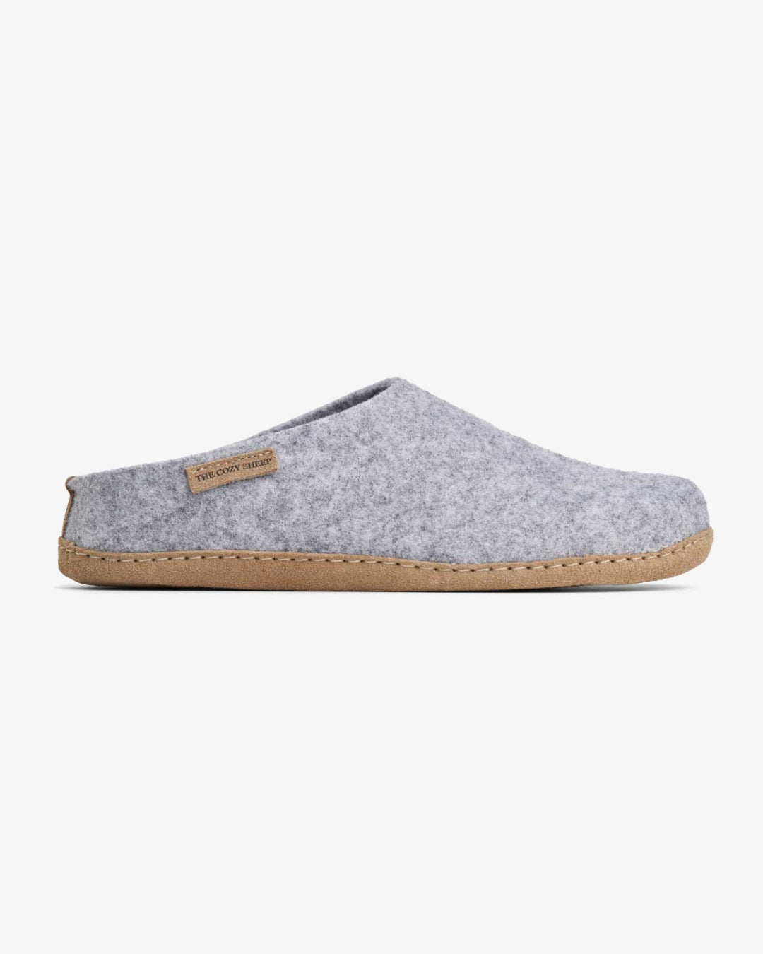 Pantoufle avec semelle en daim - Gris clair