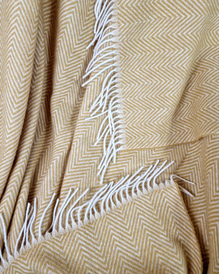 Wollen plaid 140x200 cm - Oker