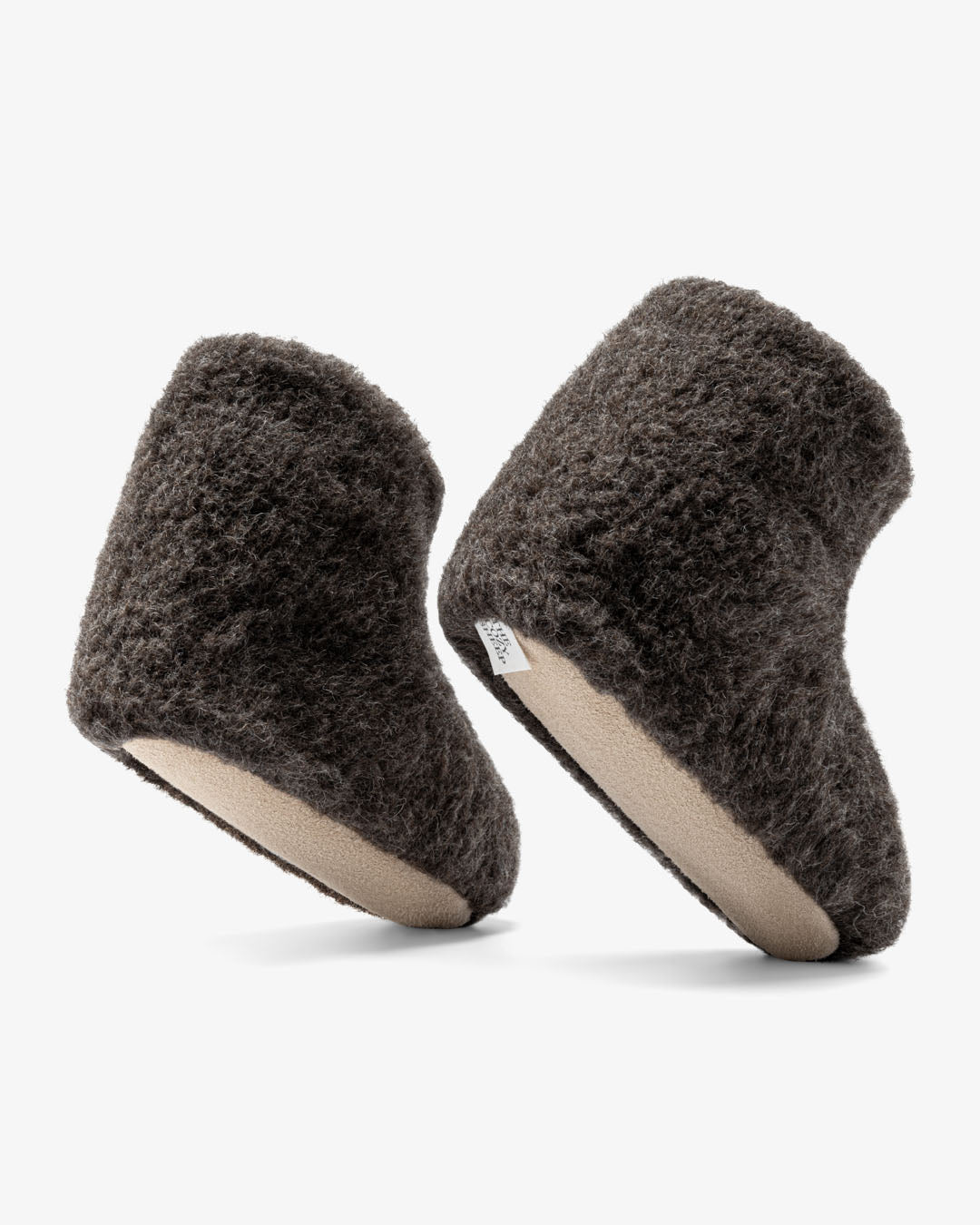 Kinderslofjes - Donkergrijs / bruin (hoog model)