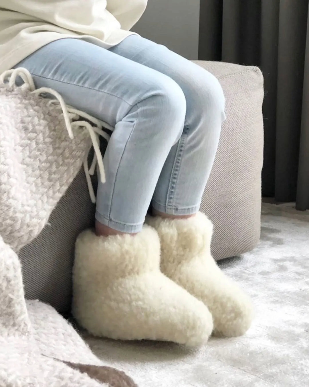 Kinderslofjes - Wit (hoog model)