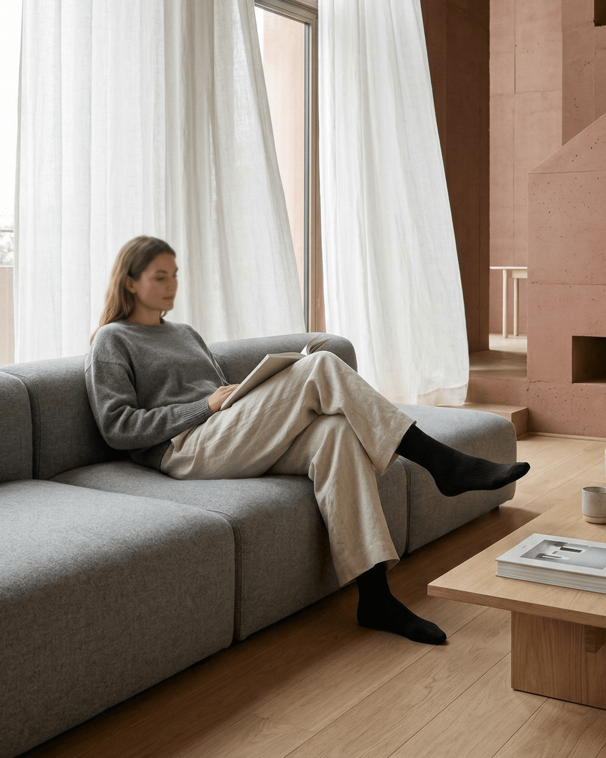 Luxe merinowollen sokken - Zwart