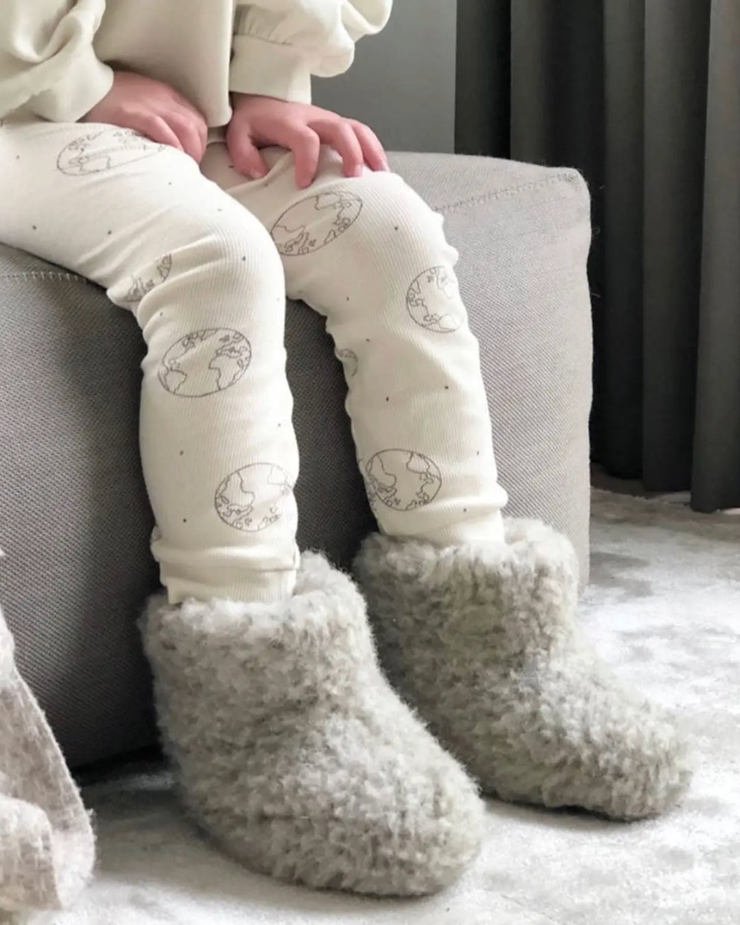 Pantoffels voor kinderen - Lichtgrijs (hoog model)