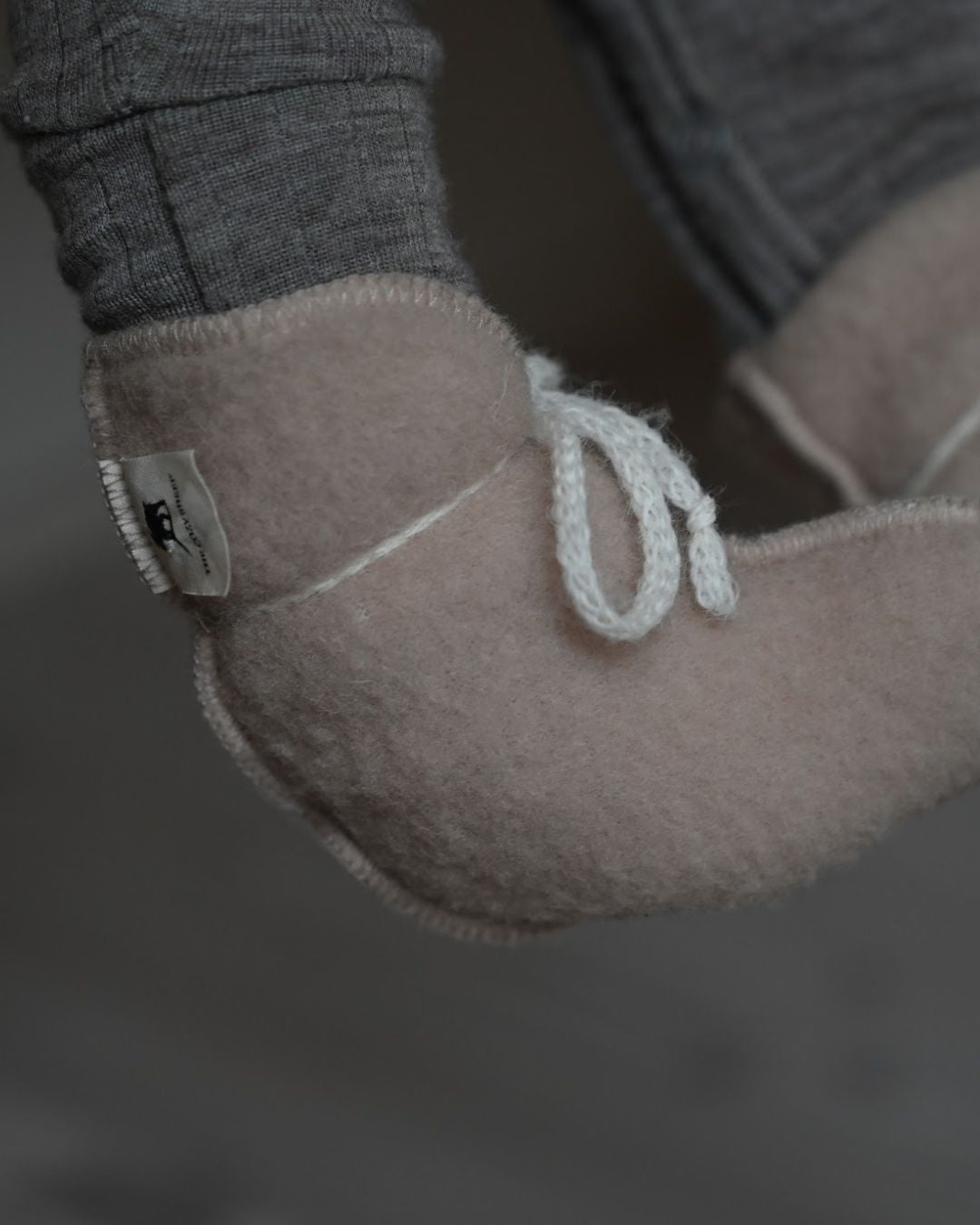 Chaussons bébé en laine - Beige (0-3 mois)