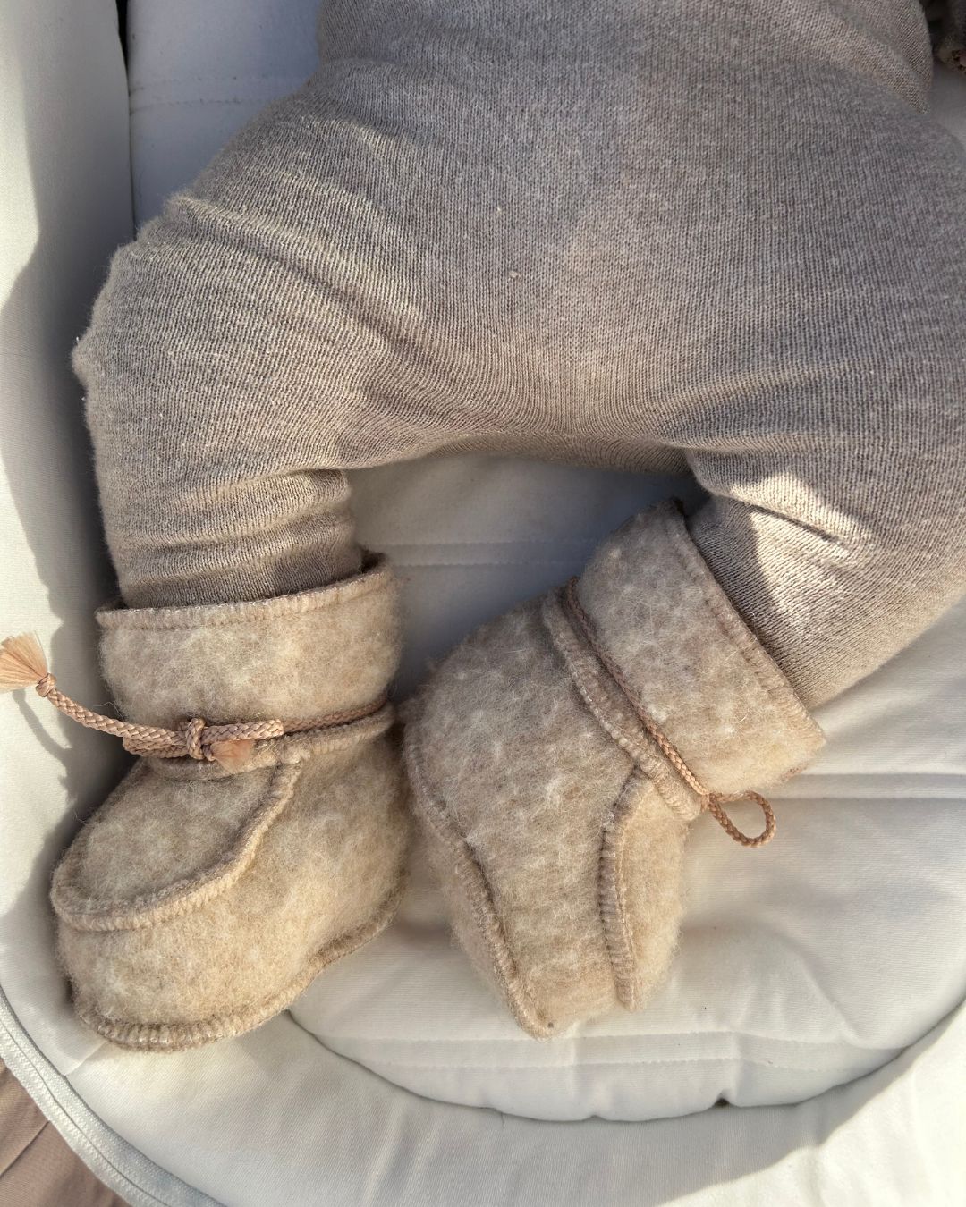 Chaussons bébé en laine - Beige (3-6 mois)