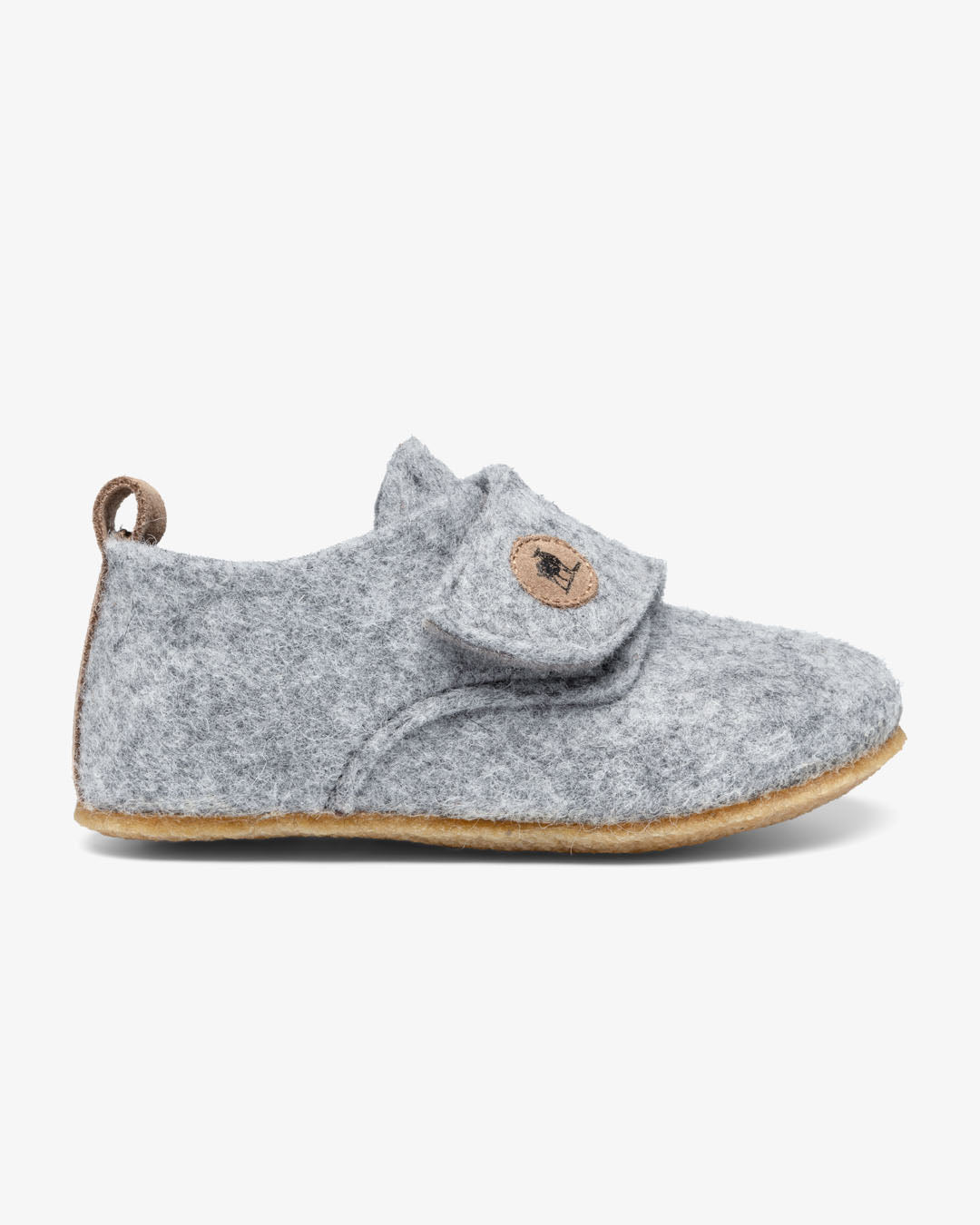 Pantoufles en feutre de laine pour enfants – Gris clair