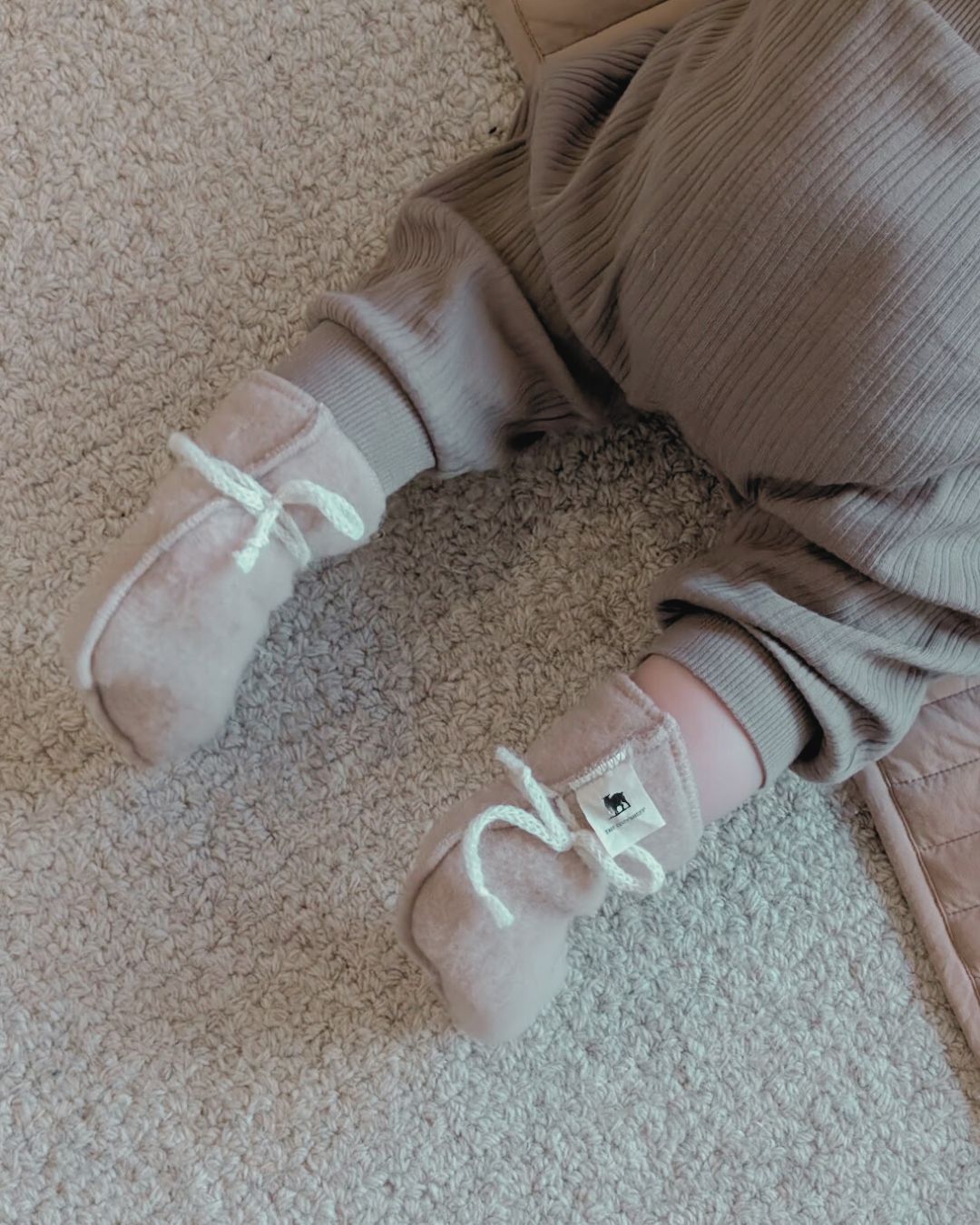 Chaussons bébé en laine - Beige (0-3 mois)