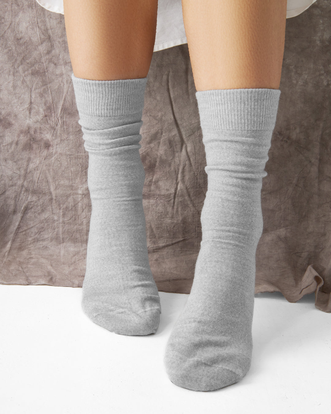 Chaussettes en mérinos de luxe - Gris clair