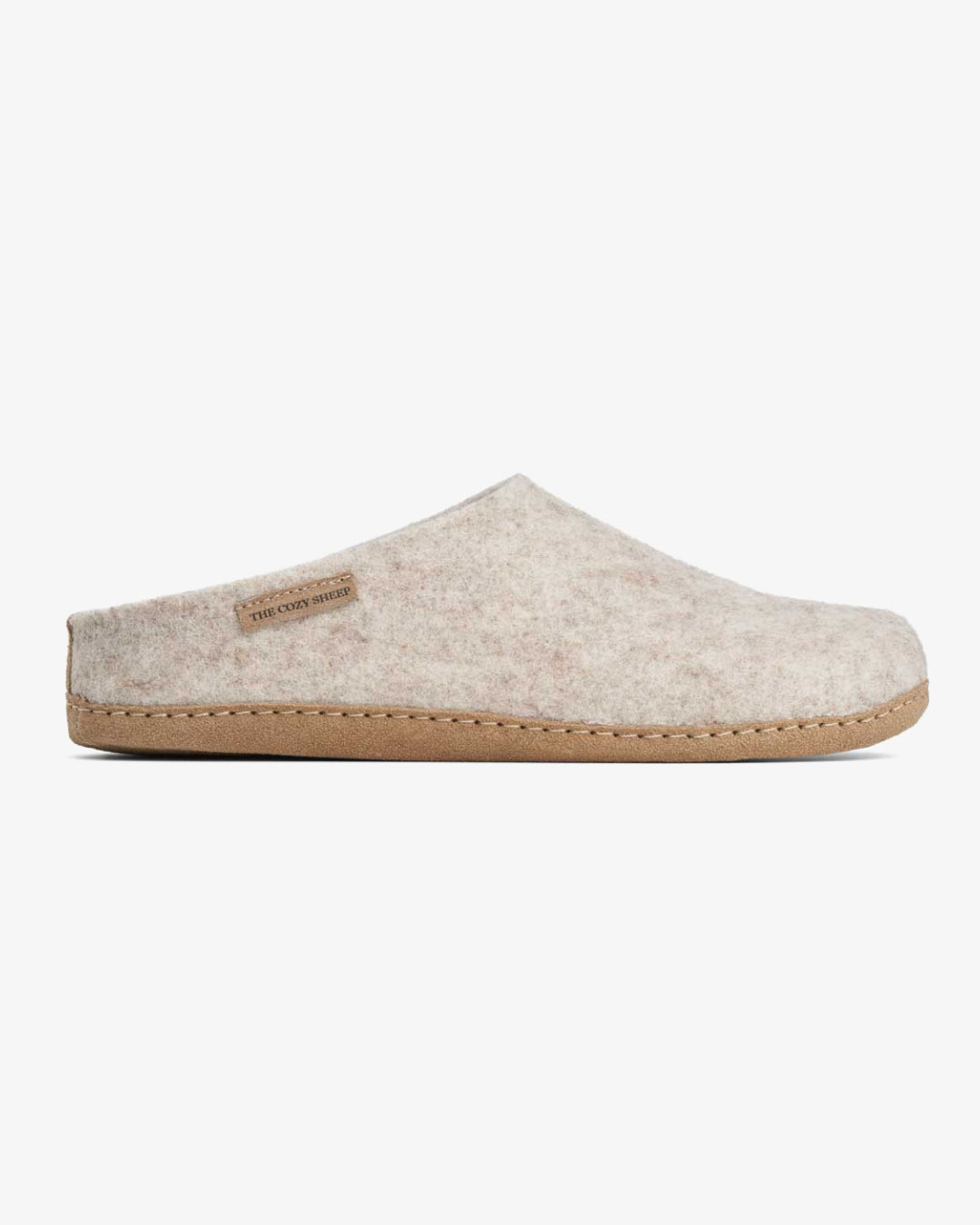 Pantoufle avec semelle en cuir - Beige