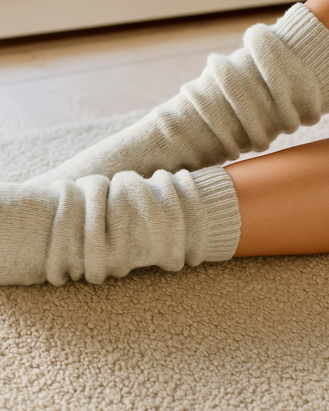 Chaussettes thermiques en laine – Gris clair