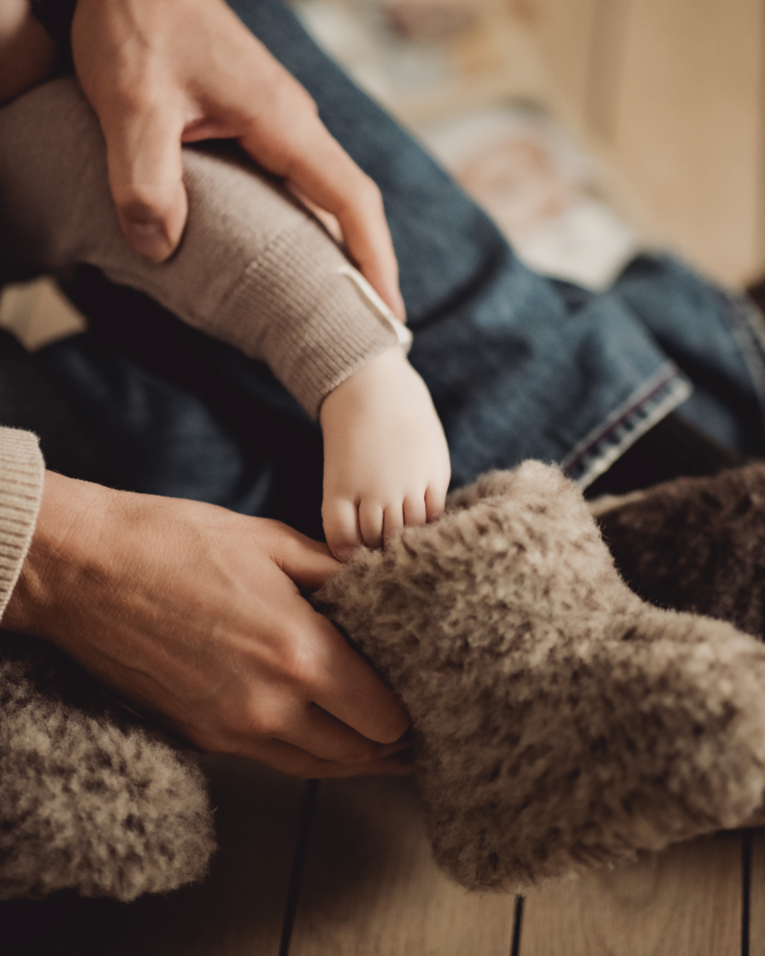 Chaussons pour enfants - Gris clair (modèle haut)