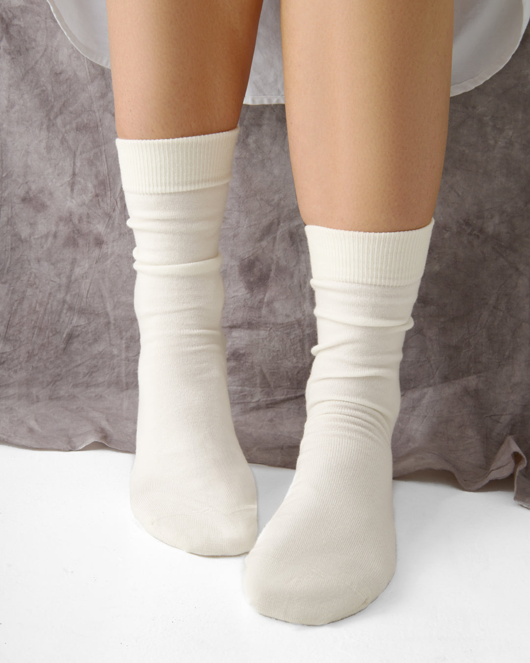 Chaussettes en mérinos de luxe - Blanc cassé