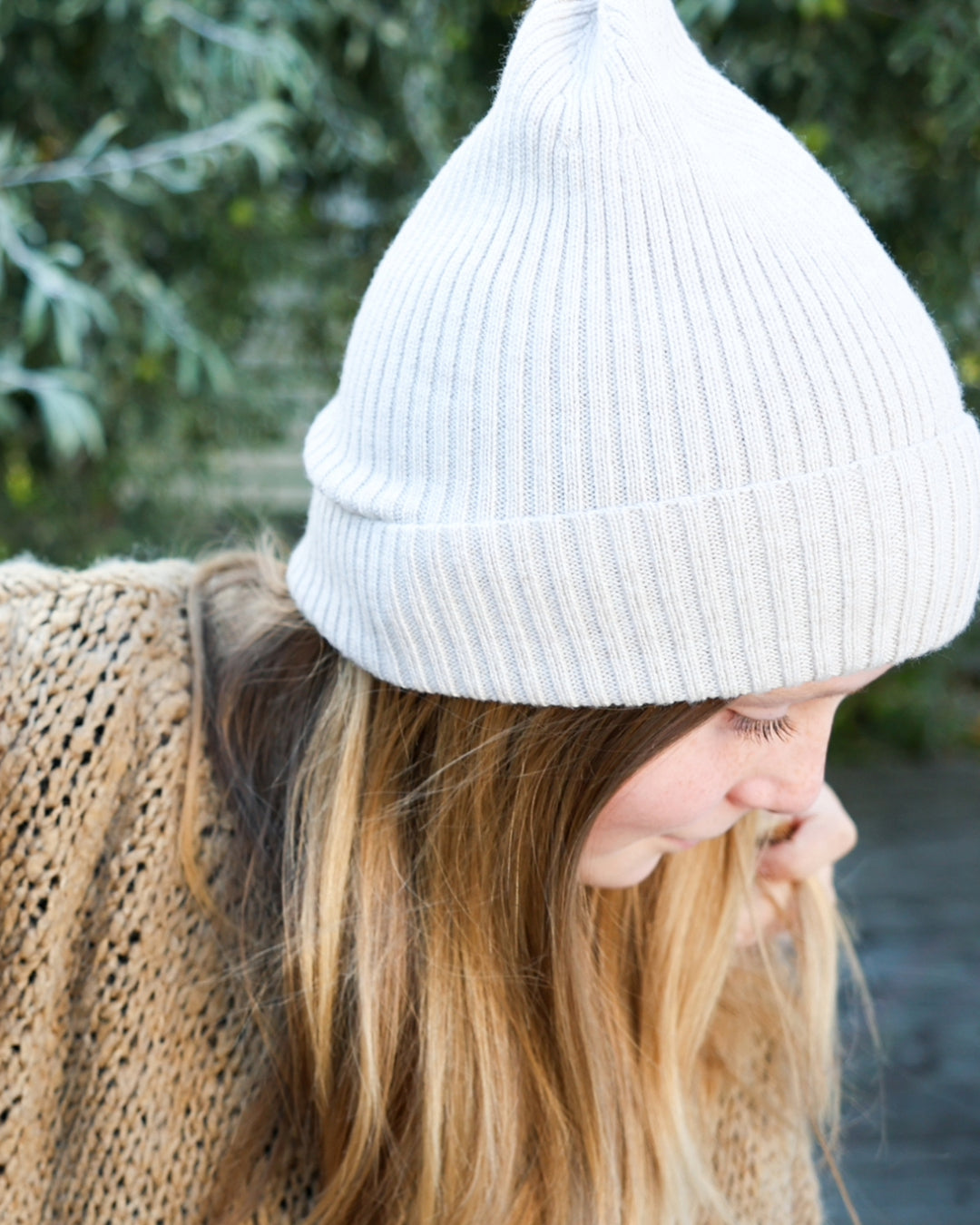 Bonnet en laine mérinos – Beige