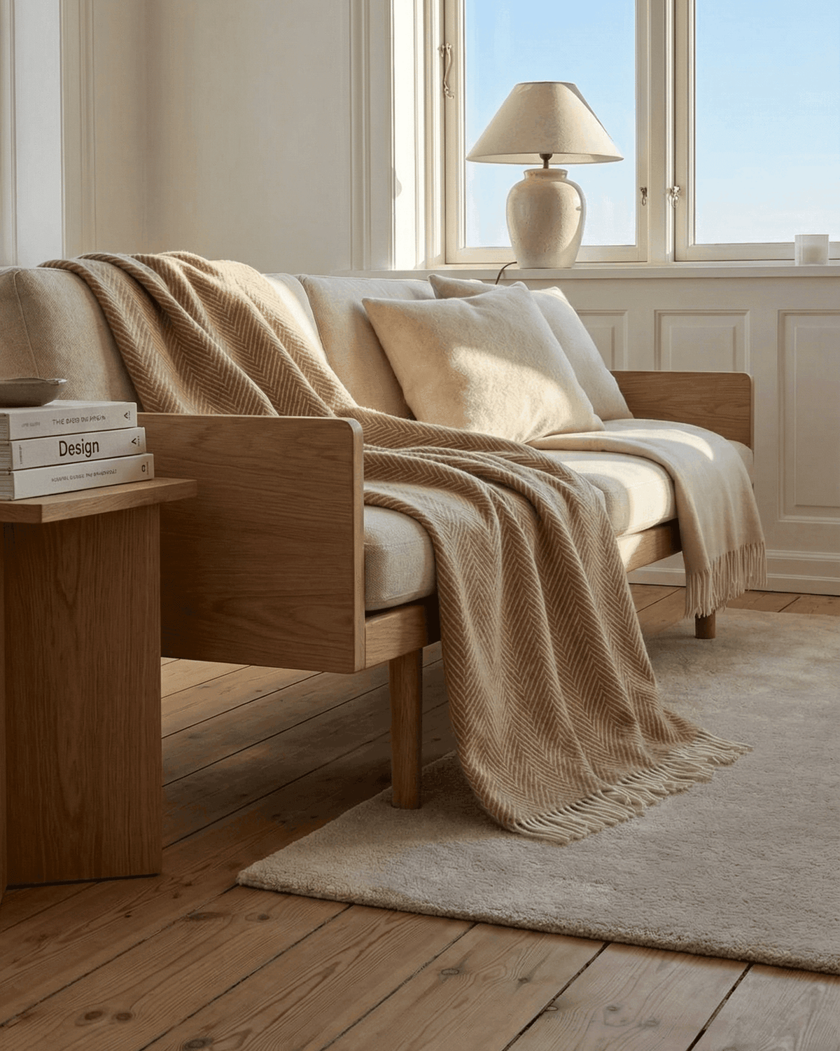 Couverture en laine - Beige