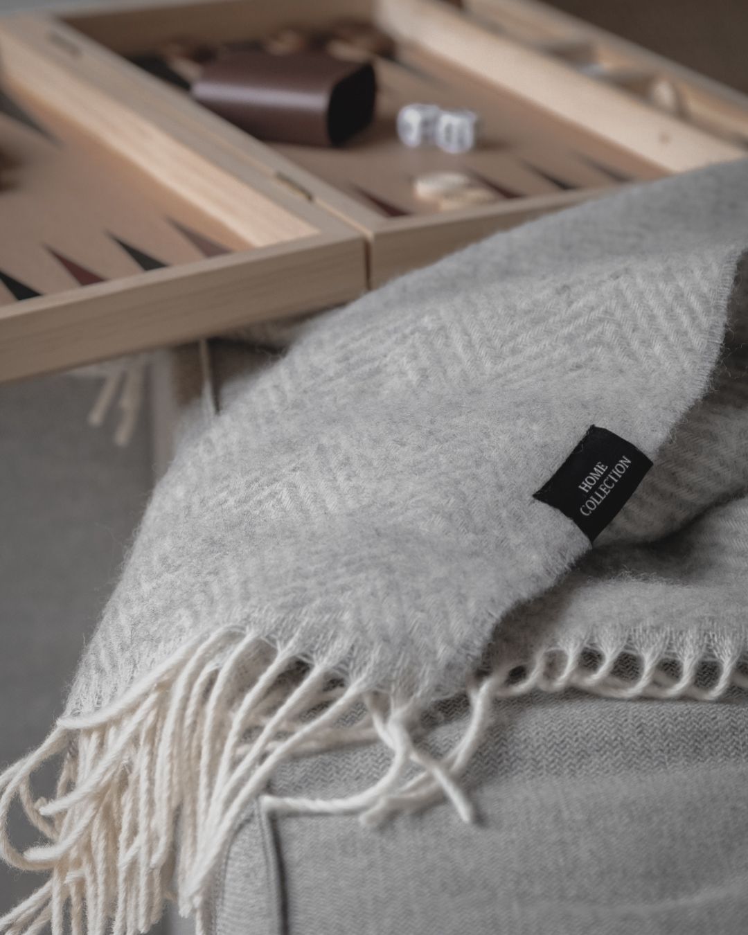 Couverture en laine - Gris clair