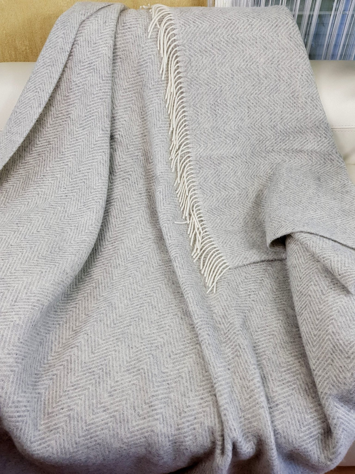 Couverture en laine - Gris clair